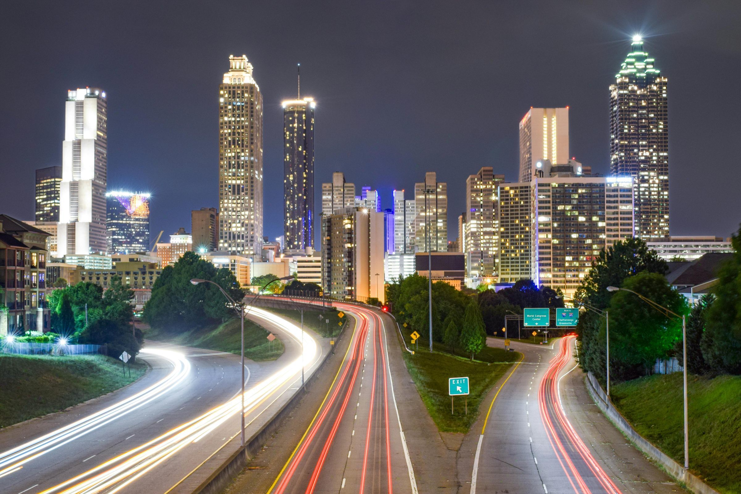 Atlanta at night from the interstate
