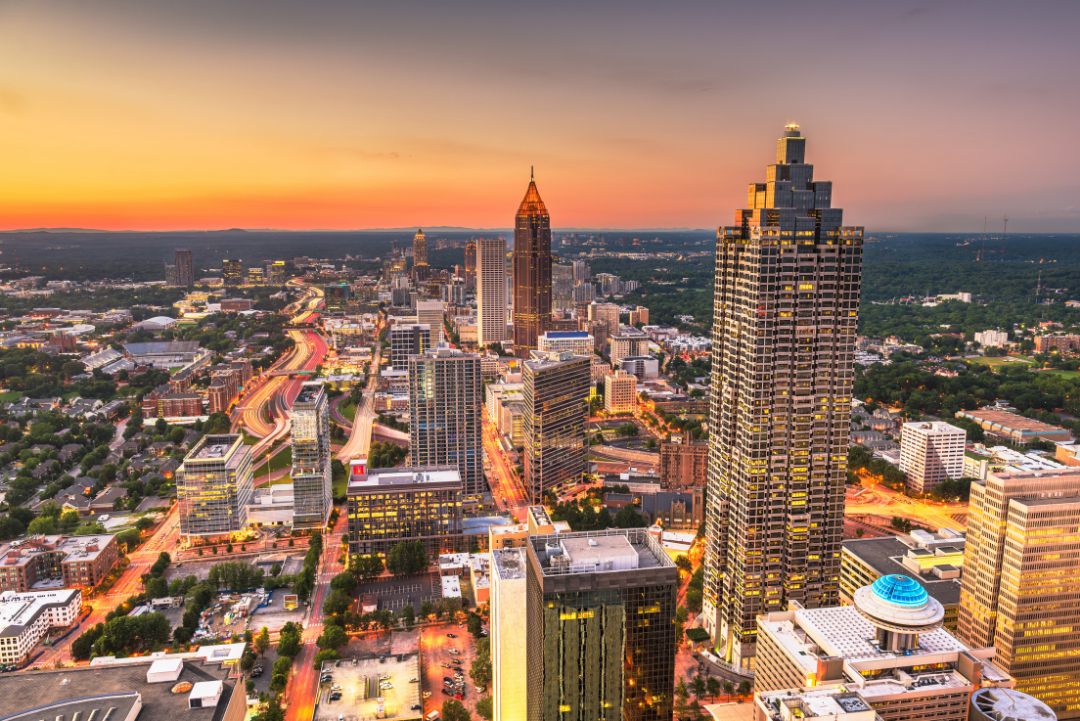 Atlanta at sunset