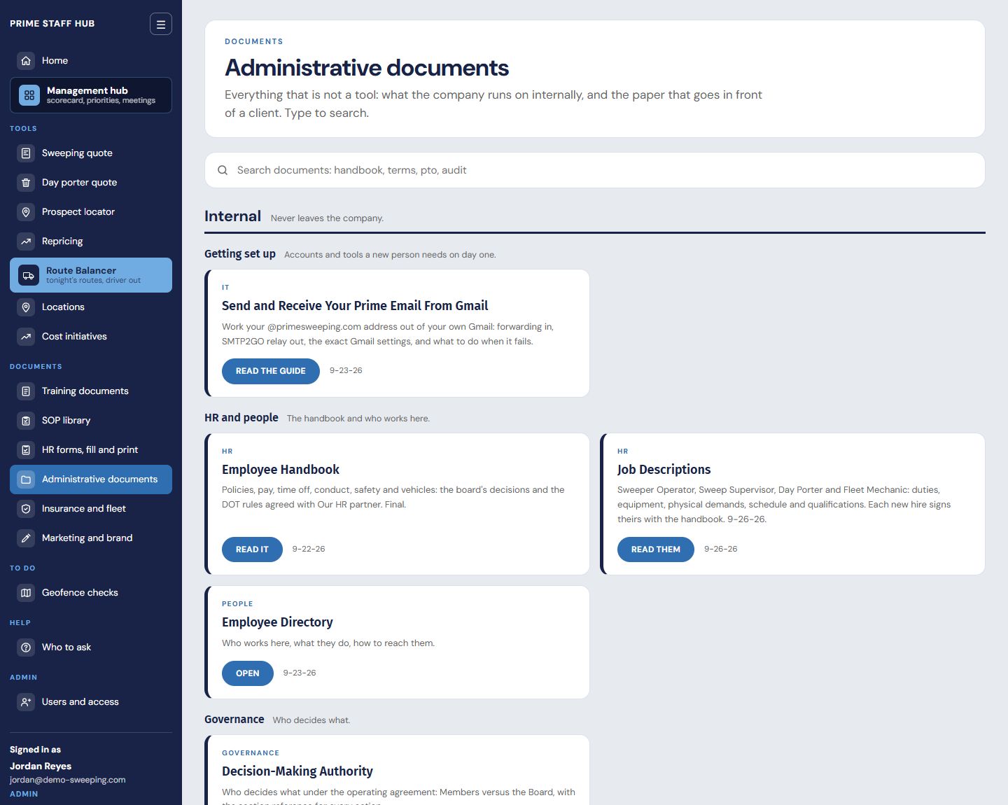 The administrative documents library